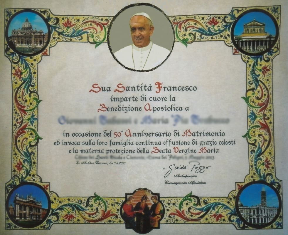 Pergamena Con Benedizione Del Papa Benedizione Papa, come ottenere la pergamena online